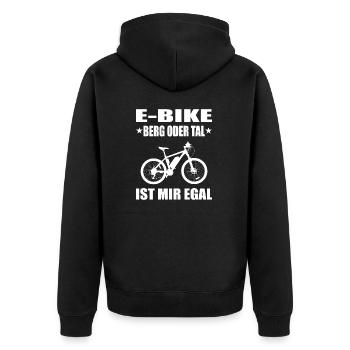 Fahrrad - Unisex Premium Bio Zip Hoodie - Schwarz - Hinten - Nico (187cm)