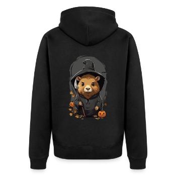 Hamster magique Halloween Cartoon Design - Veste à capuche bio Premium Unisexe - noir - Dos - Nico (187cm)