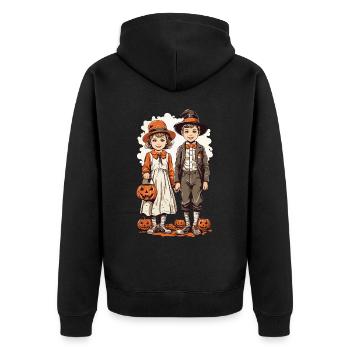 Vintage Trick or Treat Halloween enfants - Veste à capuche bio Premium Unisexe - noir - Dos - Nico (187cm)