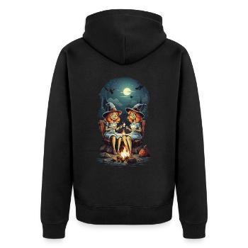 Drôles de sorcières épelent feu de camp Halloween Cartoon - Veste à capuche bio Premium Unisexe - noir - Dos - Nico (187cm)