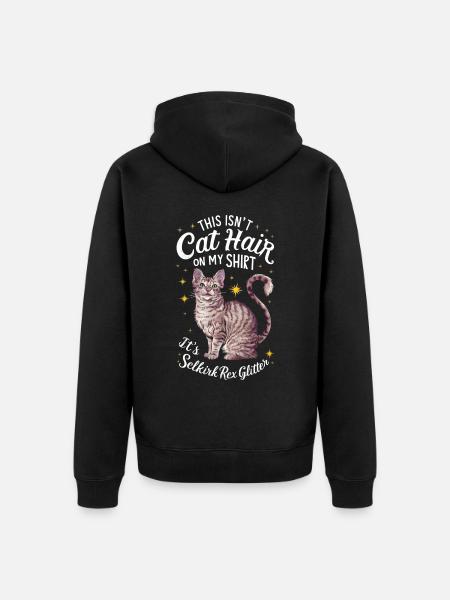 Katze Selkirk Rex Geschenk - Unisex Premium Bio Zip Hoodie - Schwarz