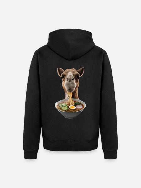 Kamel Ramen - Unisex Premium Bio Zip Hoodie - Schwarz