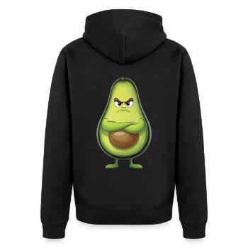 Avocado - Unisex Premium Bio Zip Hoodie - Schwarz - Hinten - Nico (187cm)