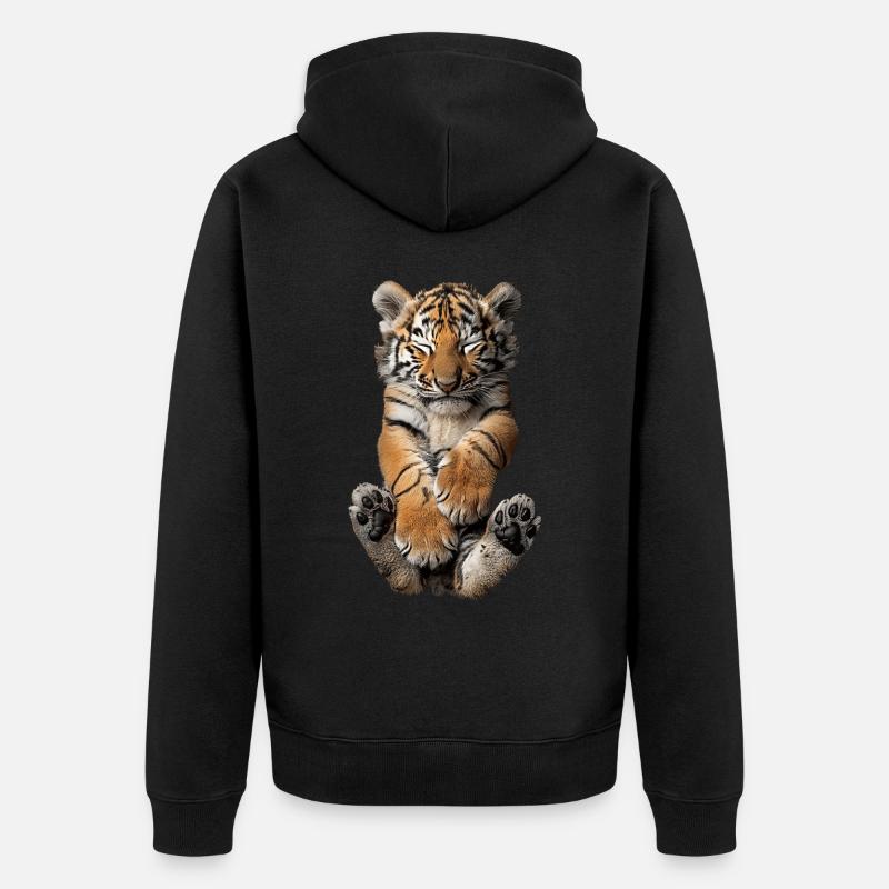 Tigre - Veste à capuche bio Premium Unisexe - noir