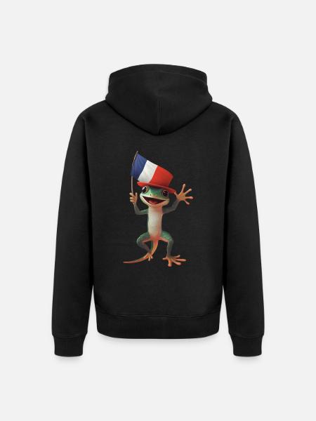 Gecko - Unisex Premium Bio Zip Hoodie - Schwarz
