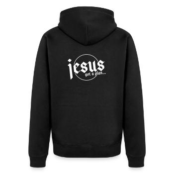 Jésus a un plan - Veste à capuche bio Premium Unisexe - noir - Dos - Nico (187cm)