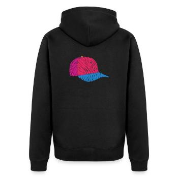 Minimalist Cap - Unisex Premium Organic Zip Hoodie - black - Back - Nico (187cm)