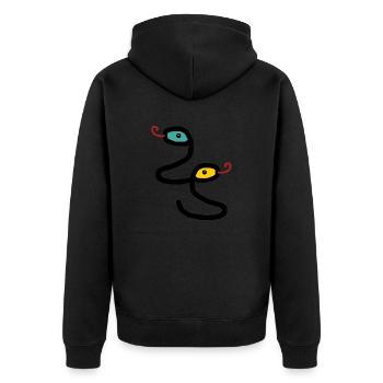 Schlangen Reptilien Amphibien Kinder Schlange - Unisex Premium Bio Zip Hoodie - Schwarz - Hinten - Nico (187cm)