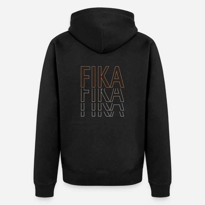 Fika Coffee Break Work Office Time Out Svezia - Felpa con cappuccio ecologica premium unisex - nero