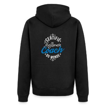 certifié meilleur coach cadeau humour super coach - Veste à capuche bio Premium Unisexe - noir - Dos - Nico (187cm)