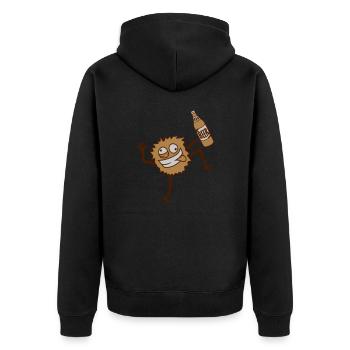 Party Beer Monster - Unisex Premium Organic Zip Hoodie - black - Back - Nico (187cm)
