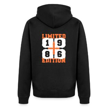 1986 birthday 36 years limited anniversary edition - Unisex Premium Organic Zip Hoodie - black - Back - Nico (187cm)