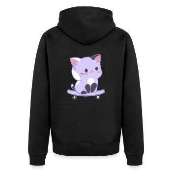patineur Cat - Veste à capuche bio Premium Unisexe - noir - Dos - Nico (187cm)