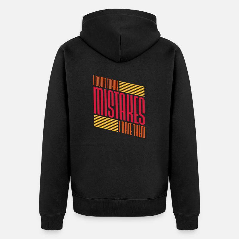 Date Mistakes Zitat Logo - Unisex Premium Bio Zip Hoodie - Schwarz