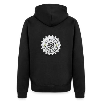 Hopfenkrieger Saufen Lustiges Bier Liebhaber Biert - Unisex Premium Bio Zip Hoodie - Schwarz - Hinten - Nico (187cm)
