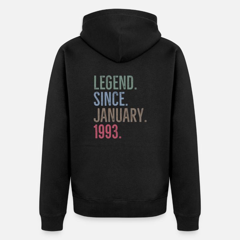 Légende depuis janvier 1993 - Veste à capuche bio Premium Unisexe - noir