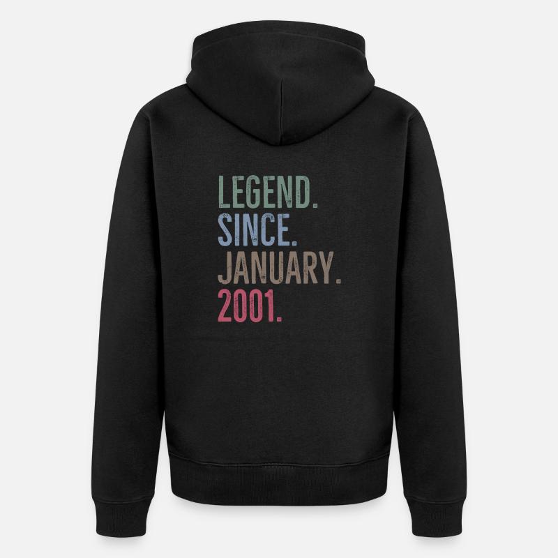 Légende depuis janvier 2001 - Veste à capuche bio Premium Unisexe - noir