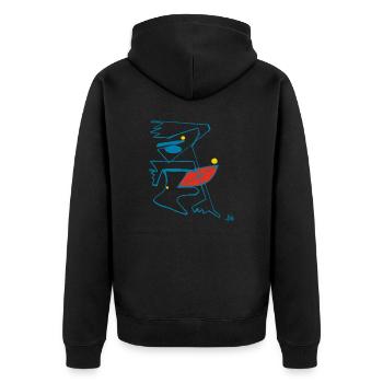 Drawing Line Art Illustration Mrs. Bunt - Unisex Premium Organic Zip Hoodie - black - Back - Nico (187cm)