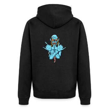 Zombie - Halloween - Unisex Premium Organic Zip Hoodie - black - Back - Nico (187cm)