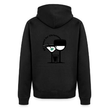 Frohe Weihnachten - Unisex Premium Bio Zip Hoodie - Schwarz - Hinten - Nico (187cm)