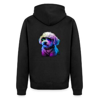 Bichon Frise Chiens Frites Bichon - Veste à capuche bio Premium Unisexe - noir - Dos - Nico (187cm)