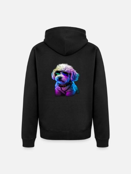 Bichon Frise Dogs Bichon Frises - Unisex Premium Organic Zip Hoodie - black