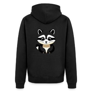 Ratons laveurs Mignon Dessin Animé Raton laveur 33 - Veste à capuche bio Premium Unisexe - noir - Dos - Nico (187cm)