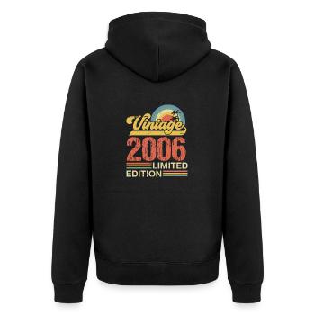 2006 - Unisex Premium Bio Zip Hoodie - Schwarz - Hinten - Nico (187cm)