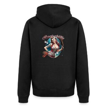 Vintage Rockabilly Girl - Veste à capuche bio Premium Unisexe - noir - Dos - Nico (187cm)