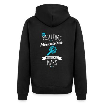 Les meilleurs mécaniciens naissent en Mars - Veste à capuche bio Premium Unisexe - noir - Dos - Nico (187cm)