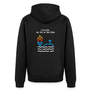 I survived a fire at Sea Parks - Unisex Premium Organic Zip Hoodie - black - Back - Nico (187cm)