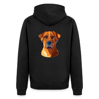 Hund Labrador Haustier Hundehalter Geschenk Hunde - Unisex Premium Bio Zip Hoodie - Schwarz - Hinten - Nico (187cm)