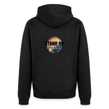 Stand up Paddle SUP Balance - Unisex Premium Bio Zip Hoodie - Schwarz - Hinten - Nico (187cm)