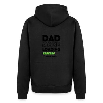 Vatertag - Loading Soon Dad - Unisex Premium Bio Zip Hoodie - Schwarz - Hinten - Nico (187cm)