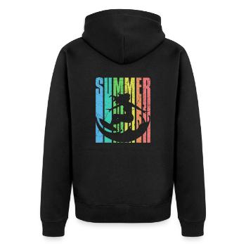 Surfergirl d’été millésime 2023 - Veste à capuche bio Premium Unisexe - noir - Dos - Nico (187cm)