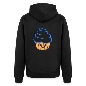 Cupcake Funny - Unisex Premium Organic Zip Hoodie - black - Back - Nico (187cm)
