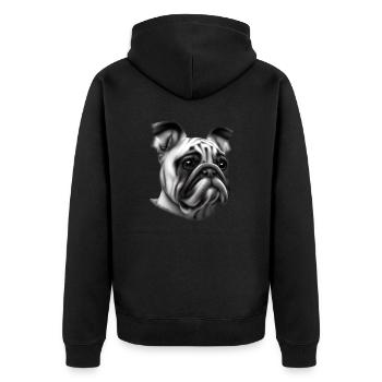 Dog Bulldog Dog Owner Dog Owner - Unisex Premium Organic Zip Hoodie - black - Back - Nico (187cm)