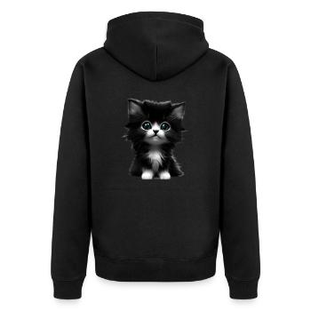 Chat Propriétaire de chat Chaton domestique - Veste à capuche bio Premium Unisexe - noir - Dos - Nico (187cm)