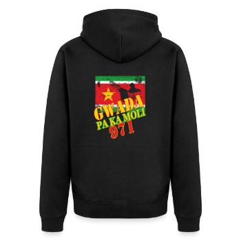 GWADA PA KA MOLI DRAPEAU 971 GUADELOUPE CREOLE - Veste à capuche bio Premium Unisexe - noir - Dos - Nico (187cm)