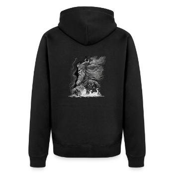 Odin, Père des Dieux, Mythologie nordique, Wotan - Veste à capuche bio Premium Unisexe - noir - Dos - Nico (187cm)
