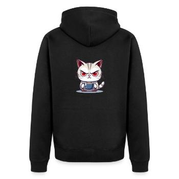 Cadeau pour le propriétaire misanthrope du chat de sommeil - Veste à capuche bio Premium Unisexe - noir - Dos - Nico (187cm)