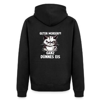 Lustige Geschenke für Katzenbesitzer Misanthropen - Unisex Premium Bio Zip Hoodie - Schwarz - Hinten - Nico (187cm)