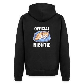 T-shirt chat câlin pour les grognards du matin - Veste à capuche bio Premium Unisexe - noir - Dos - Nico (187cm)