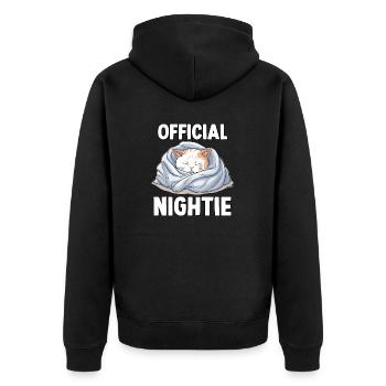 Cute cats t-shirt For relaxed mornings - Unisex Premium Bio Zip Hoodie - Schwarz - Hinten - Nico (187cm)