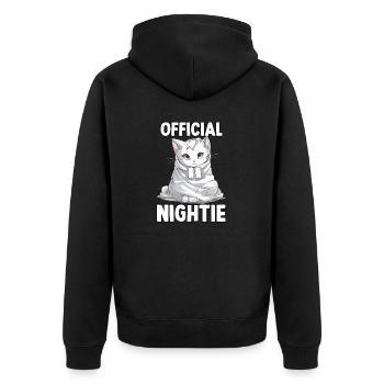 Cute cats t-shirt for late risers - Unisex Premium Organic Zip Hoodie - black - Back - Nico (187cm)