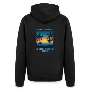 Surfer's Paradise Tropical Palm Beach Dream - Unisex Premium Organic Zip Hoodie - black - Back - Nico (187cm)