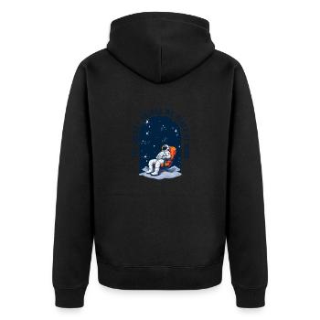 The Galaxy puts me to rest - Unisex Premium Organic Zip Hoodie - black - Back - Nico (187cm)