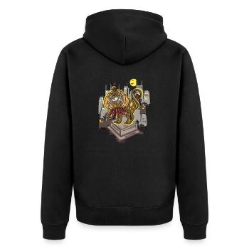 Halloween In der Stadt - Unisex Premium Bio Zip Hoodie - Schwarz - Hinten - Nico (187cm)