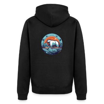 Der letzte Eisbär - Unisex Premium Bio Zip Hoodie - Schwarz - Hinten - Nico (187cm)