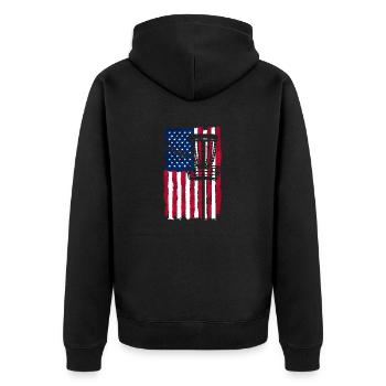 Disc Golf USA Flag American Folf Frolf Hommes Femmes - Veste à capuche bio Premium Unisexe - noir - Dos - Nico (187cm)